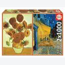 Afbeelding van 1000 st - Sunflowers & Café Terrace at Night, Vincent Van Gogh (door Educa)