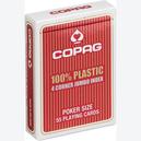 Afbeelding van Copag Poker size 55 playing cards 100% plastic 4 corner index Red - Gokspelen (door Cartamundi)